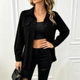 thumbnail image 4 of Perfectbot Women's Button Down Shirt with Pockets, Corduroy Long Sleeve Oversized Shacket for Fall Winter, 4 of 7
