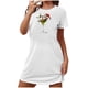 thumbnail image 2 of Camisón corto navideño para mujer, talla grande, cuello redondo, manga corta, estampado en el pecho, vestido de noche para mujer, 2 of 3