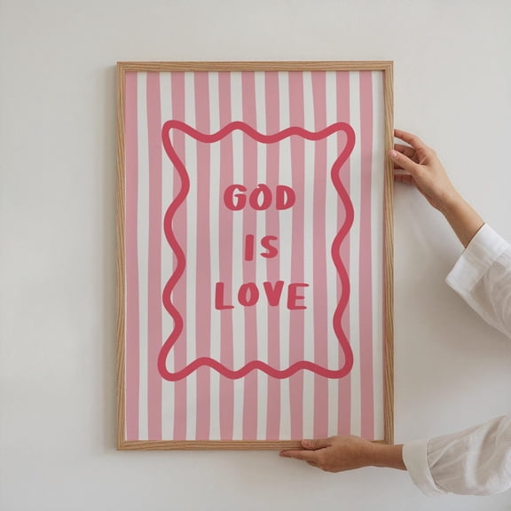 God Is Love Christian Faith Quote Decor Wall Art