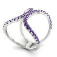 thumbnail image 2 of Statement Engagement Ring for Women - 0.5ct Natural Amethyst in 14K White Gold Promise Ring, 2 of 6