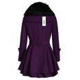 thumbnail image 3 of Zeagoo Women's Faux Fur Coat Double Breasted Thick Wool Pea Coats Trench Jacket Winter Warm Outfits, 3 of 3