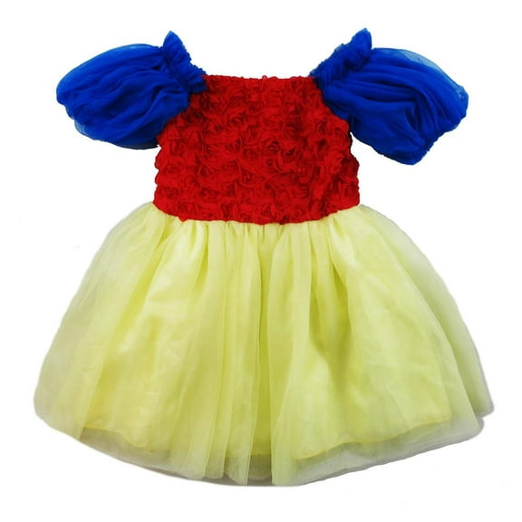 Wenchoice Girl's Blue & Red Princess Dress - M(3T-4T)