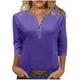 thumbnail image 2 of Ailaofu Summer Tops for Women 3/4 Length Sleeve Womens Trendy Clothes Woman Casual Basic Tees Shirts, 2 of 6