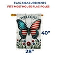 thumbnail image 4 of America Forever Patriotic Butterfly House Flag, 28x40 inch Double Sided, American 4th Of July Yard Flags for Outside Independence Day Fourth of July Decorations Outdoor Welcome Flag, 4 of 4