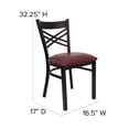 thumbnail image 3 of Bowery Hill Black Back Metal Dining Chair in Burgundy, 3 of 6