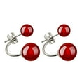 thumbnail image 2 of Opvise Fashion Women Double Sided Faux Agate Ear Jacket Earrings Party Jewelry Gift, 2 of 8