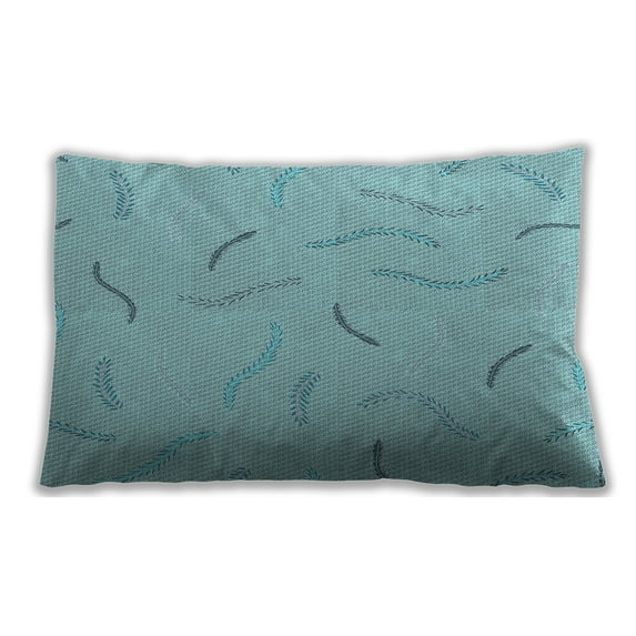 Ahgly Company Patterned Outdoor Rectangular Tron Blue Lumbar Throw Pillow, 13 inch by 19 inch