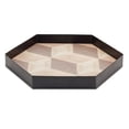 thumbnail image 2 of Melrose Geometric Hexagonal Trays - 12" - Brown and Black - Set of 3, 2 of 3