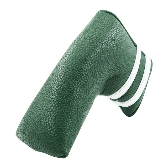 pitrice Housse de Putter à Lame de Golf, Tête de Golf Magnétique, Housse Blanche de Golf pour Protection, Putter de Club Vert 14x13 cm