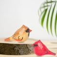 thumbnail image 3 of 2PCS Small Carved Wooden Northern Cardinal Figurines, Handmade Cardinal Birds Sculpture Craft Set, Cute Cardinal Statues Home Decor Art Carving Work, 3 of 9