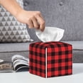thumbnail image 6 of Kdxio Buffalo Plaid Red Black Print Tissue Box Cover,Square Decorative PU Leather Facial Paper Case Organizer Holder Dispenser for Bathroom,Night Stands,Desk,Car 5.2''X5.2''X5.2'', 6 of 8