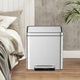 thumbnail image 6 of 10.6 Gal (2 × 20 L) Dual Trash Can with Recycle Bin, Stainless Steel Garbage Can with Soft-Close Lid, Odor-Proof and Fingerprint Resistant, for Kitchen Home Office, 6 of 8