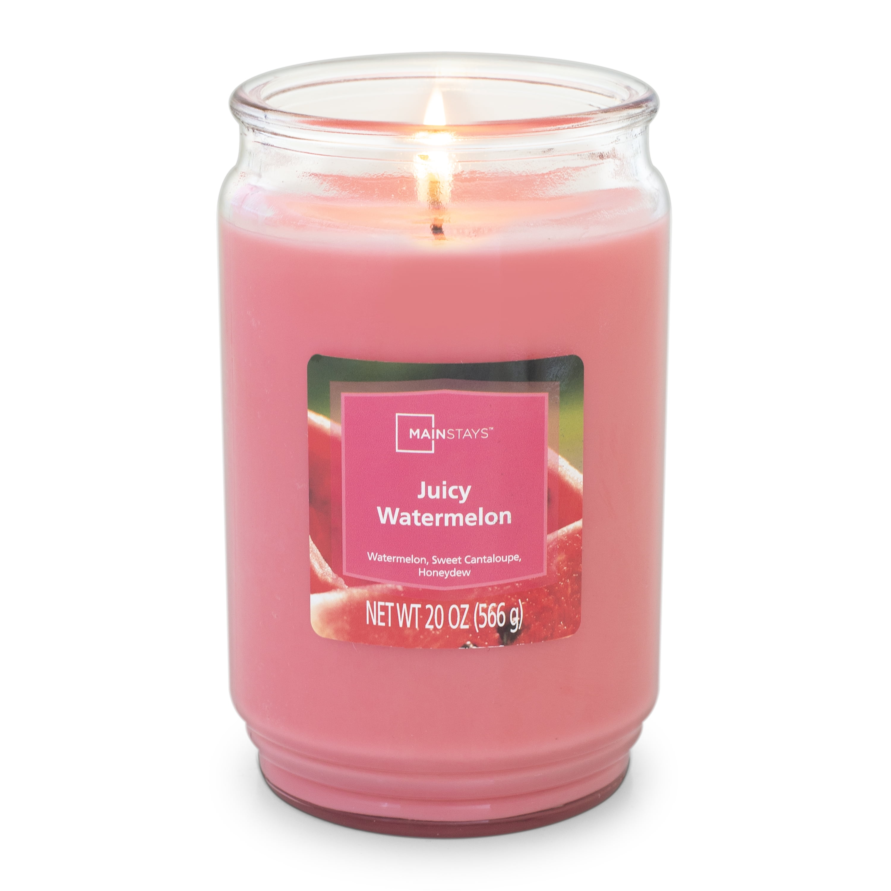 Mainstays Juicy Watermelon Scented Single Wick Candle, 20 oz.