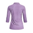 thumbnail image 3 of Uorisanigo Deep Purple Women's Golf Top with Zip Up Collar Casual Moisture Wicking Casual Tennis Activewear Versatile Stylish Comfortable 3/4 Sleeve Daily Wear for Workout Sports, 3 of 7
