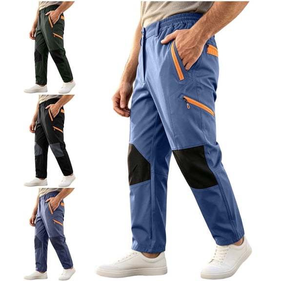 HOMADLES Mens Cargo Pants Fleece Lined Winter Warm Work Pants Straight Leg Side Pocket Casual Pants Black Size L