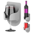 thumbnail image 4 of Ducha Tenedor de bebida Vino Clase Estante Autoadhesivo Portátil Punch-Free Almacenamiento Organizador Accesorio Baño Ducha Gris claro Advancent HA011435-01, 4 of 6