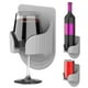 thumbnail image 4 of Ducha Tenedor de bebida Vino Clase Estante Autoadhesivo Portátil Punch-Free Almacenamiento Organizador Accesorio Baño Ducha Gris claro Inevent HA011435-01, 4 of 7