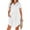 White, variant on Women Summer Dress Casual V Neck Short Sleeve Drawstring 2026 Mini Dresses with Pockets, S
