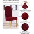 thumbnail image 2 of Stretch Dining Room Chair Slipcovers Spandex Fabric Removable Washable Chair Protector Cover for Dining Room, Hotel, Ceremony, Wedding, Party (Wine Knit, 4 Per Set), 2 of 7
