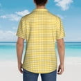 thumbnail image 6 of Daiia Yellow Gingham Hawaiian Shirt for Men Gentle Cotton Regular Short Sleeve Casual-Medium, 6 of 9