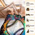 thumbnail image 2 of Custom Baseball Blankets for Adults - 80x60 Inches Sport Throw Blanket for Kids Teens Boys Men - Personazlied Black Soft Fuzzy Blankets for Bed Couch, 2 of 6