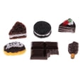 thumbnail image 2 of 6 Unidades 1/12 Muñeca Miniatura Mini Alimentos de tarta Chocolate y de Plástico Yotijar Dollhouse Chocolate Cake, 2 of 7