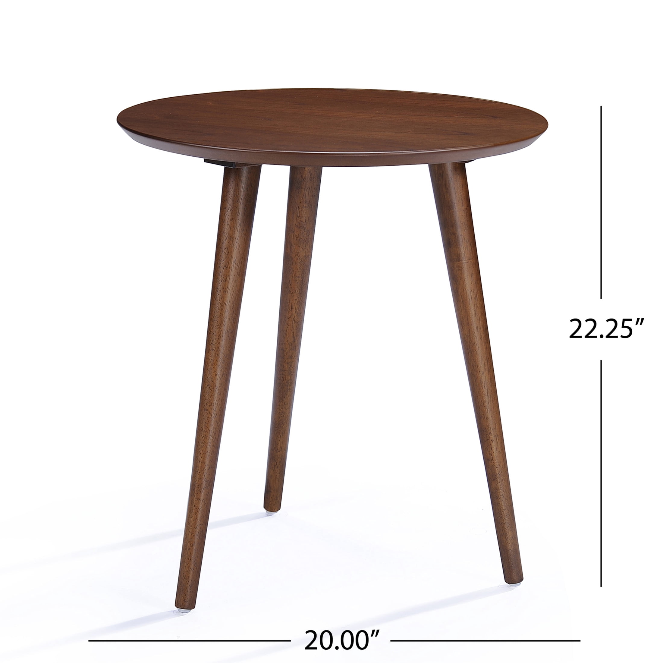 Bessie Faux Wood and Rubberwood End Table, Walnut