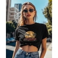 thumbnail image 4 of Red Retro Style Car T Shirts for Women Short Sleeve Cotton Crewneck T-Shirt Palm Tree Yellow Sunset Tee Tops Casual Basic T-Shirts, XS-5XL Black XS, 4 of 7