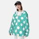 thumbnail image 3 of Balery Teal Turquoise And White Polka Dot Sudadera ligera de manga larga con capucha y protección solar UPF 50+ para hombre y mujer, ideal para pesca y running-Large, 3 of 7