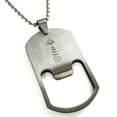 thumbnail image 1 of Stainless Steel Sacred Lotus Unalome Engraved Bottle Opener Dog Tag Pendant Necklace, 1 of 1