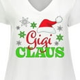 thumbnail image 4 of Inktastic Gigi Claus with Christmas Santa Hat and Snowflakes Women's Plus Size V-Neck T-Shirt, 4 of 5