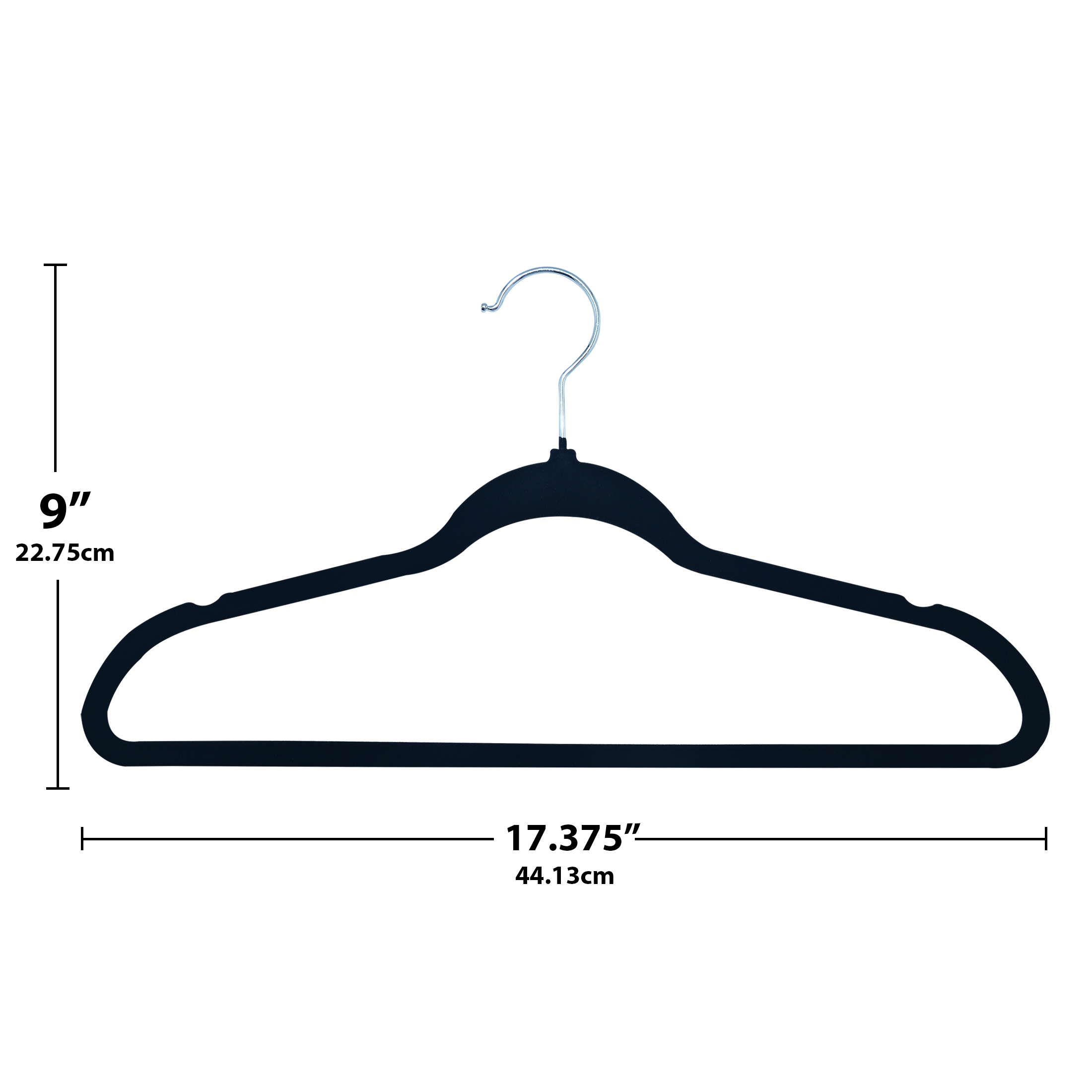 ClosetSelect Velvet Hangers, Black 50 Count
