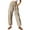 Khaki, variant on Xunlbb Women's Casual Wide Leg Pants Women Solid Color Cotton And Linen Pocket Elastic Waist Loose Casual Wide Leg Pants Gift for Her, S-2XL