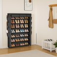 thumbnail image 2 of Shoe Rack with Cover, 7 Tier Shoe Organizer Storage for 35-40 Pairs Shoes and Boots Large Capacity Tall Shoe Shelf with 8 Pockets Free Standing Shoe Rack for Closet, Entryway, Garage, 2 of 14