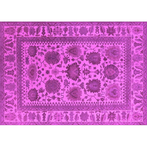 Ahgly Company Indoor Rectangle Oriental Pink Traditional Area Rugs, 7' x 9'