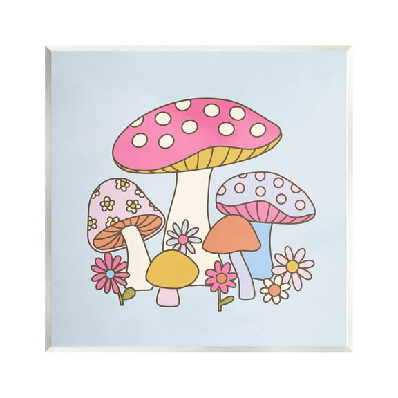 Stupell Industries Fun Whimsical Mushrooms Botanical & Floral Painting Unframed Art Print Wall Art, 12 x 12