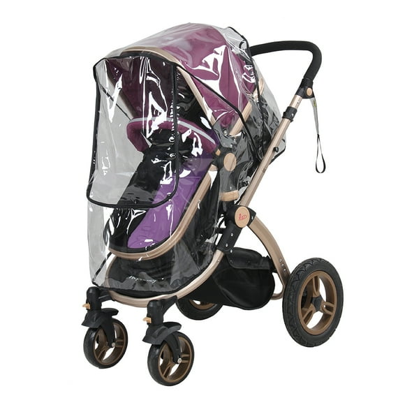 Qiilu Stroller Rain Cover, Baby Pushchair Shield,1PC PVC Universal Waterproof Baby Stroller Rain Cover Dust Wind Shield Pram Accessory