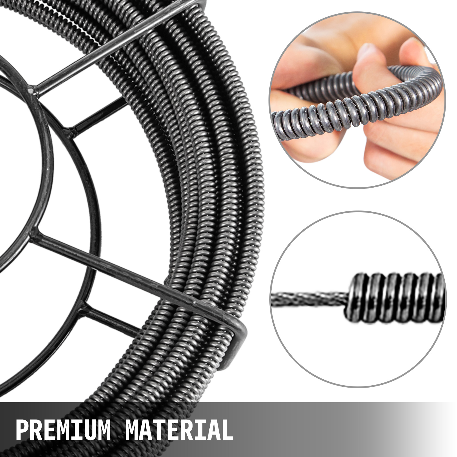 Uimoso Drain Cable Sewer Cable 50Ft 1/2In Drain Cleaning Cable Auger