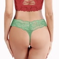 thumbnail image 2 of Gibobby Ropa Interior para Mujer Bragas de mujer, Tanga, conjunto de colores, lencería opcional, bragas de Tanga de encaje con lados de flores huecas(Verde， M), 2 of 5