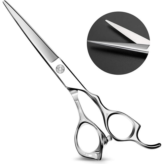 Professional Hair Scissors, 440C Steel Hair Cutting Scissors, Durable, Smooth Motion & Fine Cut, Barber Scissors with Elegant Sheath,,6.5 Inch