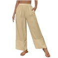 thumbnail image 2 of Aloohaidyvio Wide Leg Pants for Women Baggy Lightweight Palazzo Pants with Pockets Summer High Waist Flowy Casual Trousers, 2 of 8
