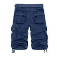 thumbnail image 4 of SOOMLON Running Short Comfortable Casual Shorts Summer Fashion Jogger Pocket Summer Shorts Beach Work Trouser Cargo Shorts Blue L, 4 of 4