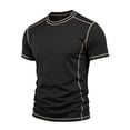 thumbnail image 6 of Eltusu Short Sleeve T-Shirts for Men, Casual Crewneck Solid Color Pullover Summer Tee Black Size 2XL, 6 of 9