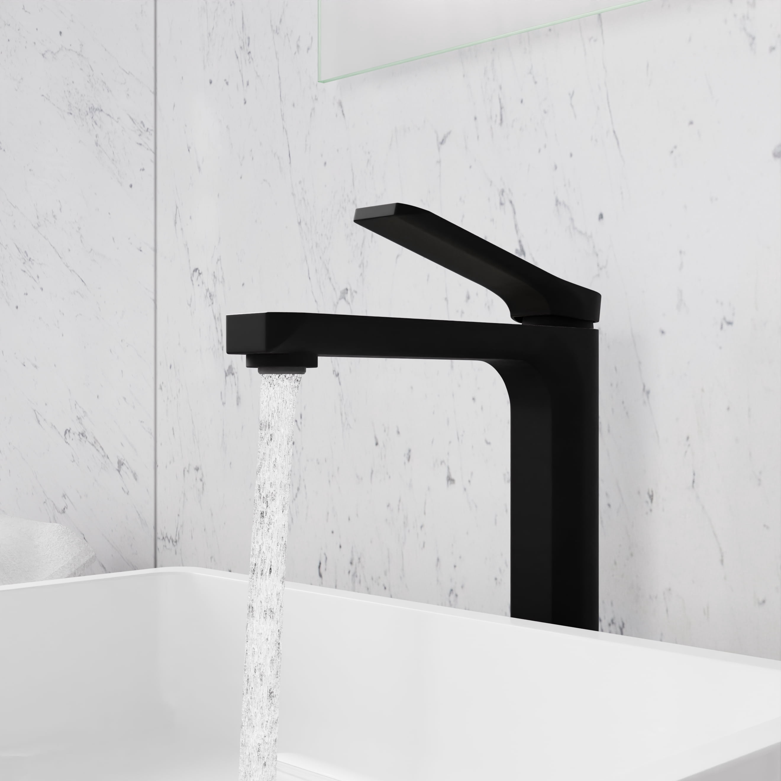 ANZZI Single Handle Single Hole Bathroom Vessel Sink Faucet With Pop-up Drain in Matte Black & Brushed Nickel