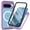 Purple, variant on Transparent Magnetic Phone Case for Google Pixel 8 Pro, [Compatible with Mag-Safe] , Full Body Hybrid Rugged Anti-fall Shockproof Bumper Cover with Built-in Screen Protector,Darkblue