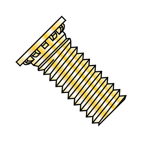 4-40X1 1/8 Self Clinching Stud Full Thread Hardened Steel Zinc Yellow And (Pack Qty 10,000) BC-0418SCNY