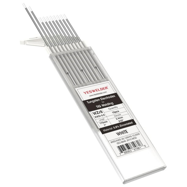 Electrodo de tungsteno para soldadura TIG YESWELDER 0,8% circonizado 3/32