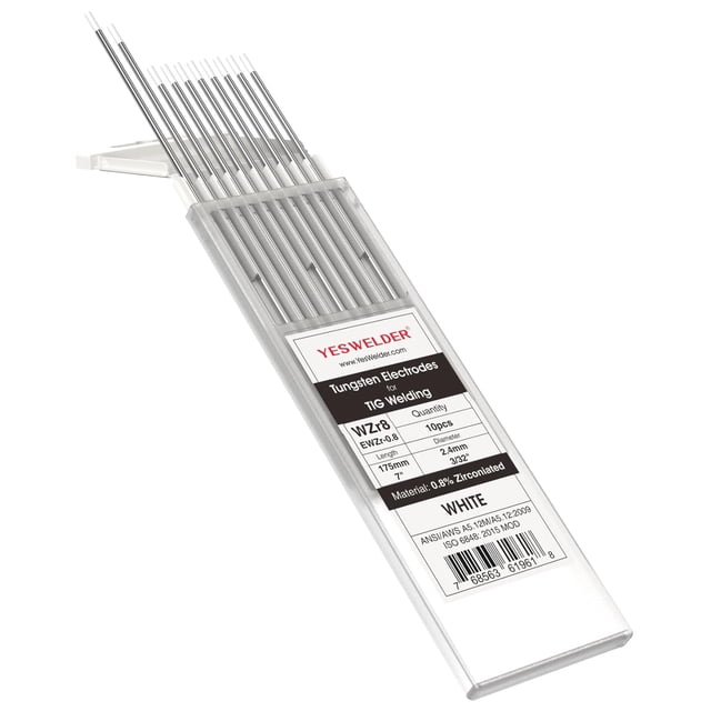 Electrodo de tungsteno para soldadura TIG YESWELDER 0,8% circonizado 3/32