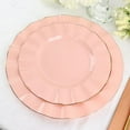 thumbnail image 2 of Balsa Circle 10 Blush 9" Round Disposable Salad Dinner Plastic Plates Gold Wavy Trim Wedding Party Tableware, 2 of 8
