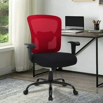 YRLLENSDAN Big and Tall Office Chair 400lbs Mesh Office Chair Desk Chair Home Office Desk Chairs with Lumbar Support Wide Seat Adjust Arms Rolling Chair for Home Office, Red